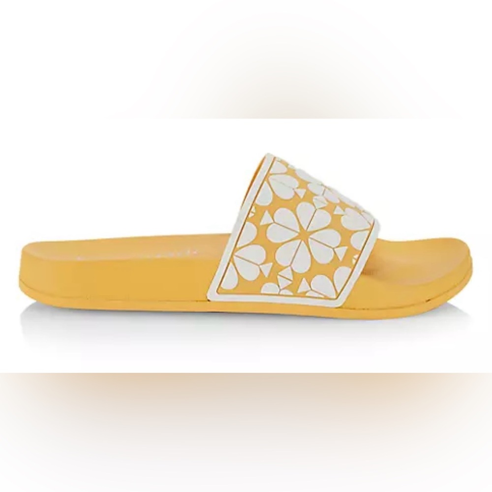 Kate Spade Yellow and White Slide